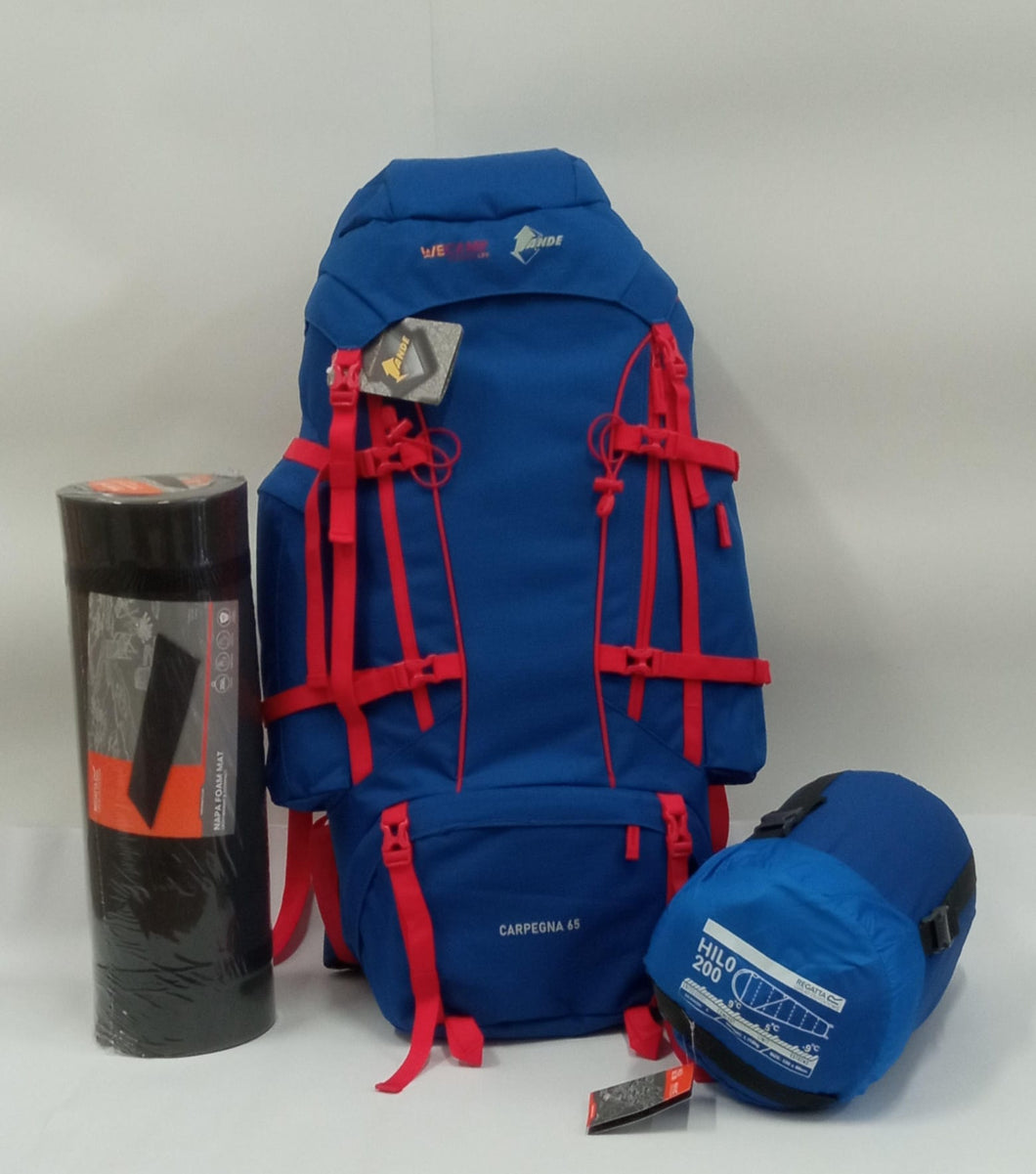 KIT ZAINO CARPEGNA 65+SACCOLETTO HILO 200 + STUOIA